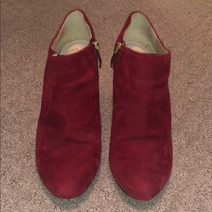 Vince Camuto Suede Red Booties